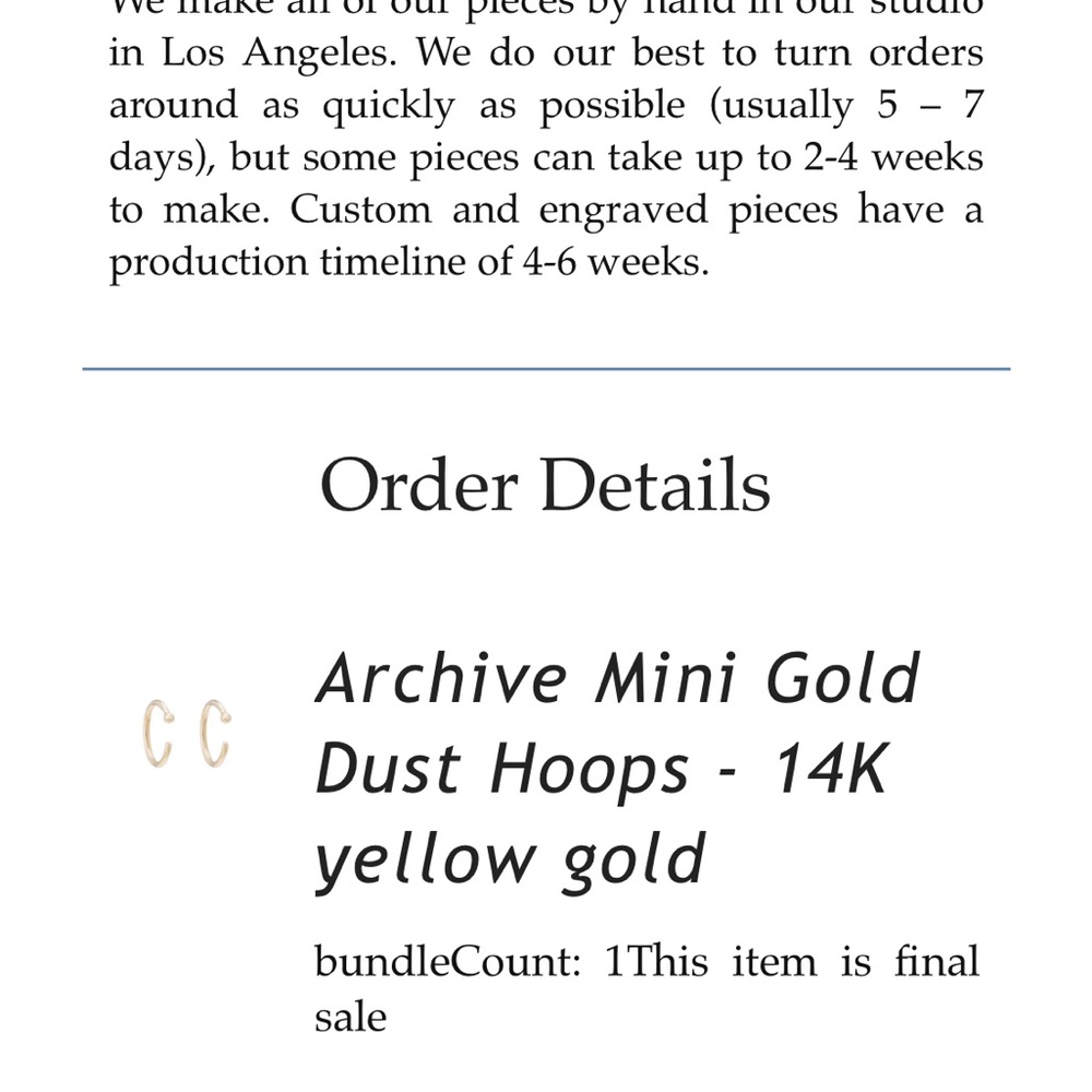 Ariel Gordon mini gold dust 14k yellow gold hoop earring (single)